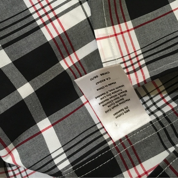 Talbots Wrinkle Resistant Blouse Top Plus  Size 16WP White Black - Picture 3 of 4